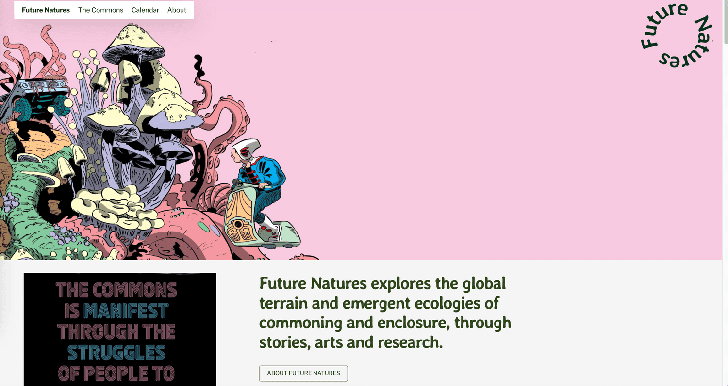 An image displaying the homepage of FutureNatures.org